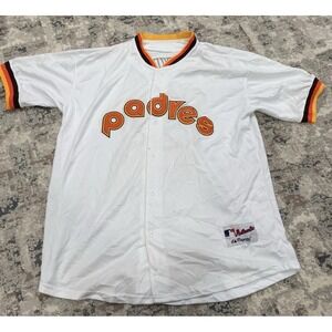 AUTHENTIC MAJESTIC LARGE TONY GWYNN SAN DIEGO PADRES TBTC JERSEY MADE USA